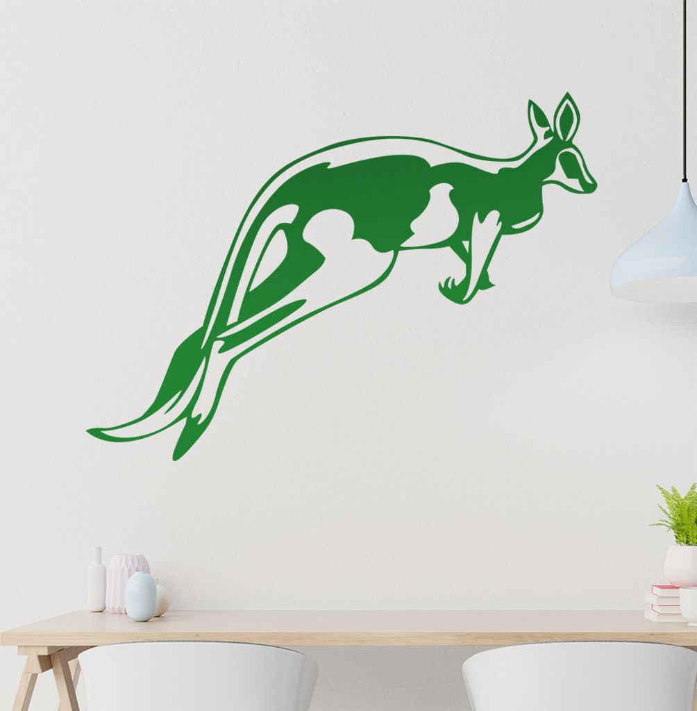 Känguru Wandtattoo in 6 Größen - Wandaufkleber Wall Sticker - Dekoration, Küche, Wohnzimmer, Schlafzimmer, Badezimmer
