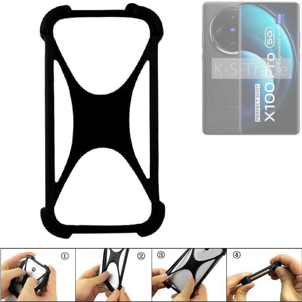 K-S-Trade Handy-Hülle Schutz-Hülle kompatibel mit Vivo X100 Pro Silikon Bumper TPU Softcase Smartphone Stoßschutz, schwarz