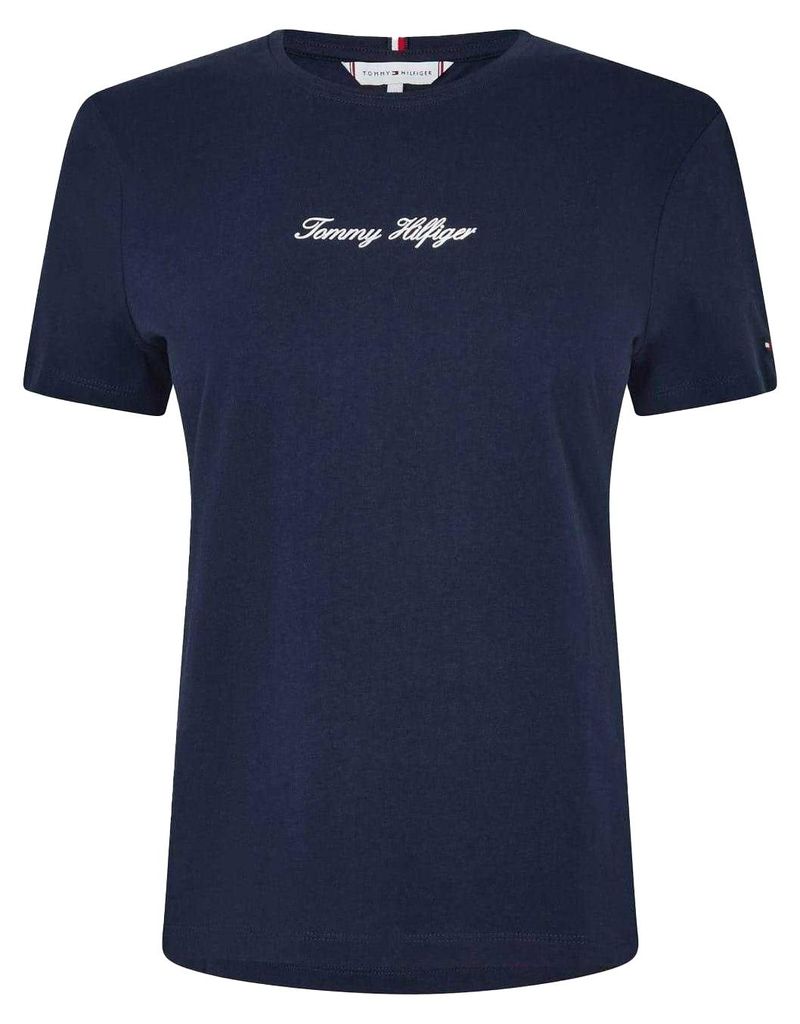 Tommy Hilfiger - T-Shirt für Damen, bestickt GT28368 (34 DE) (Dunkel-Marineblau)