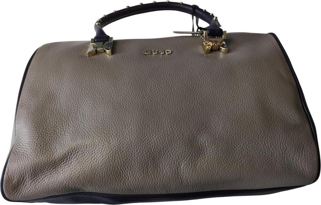 Liu Jo Handtasche Damen Henkel Leder Stoff Grau Beige A64112P0129-03M52