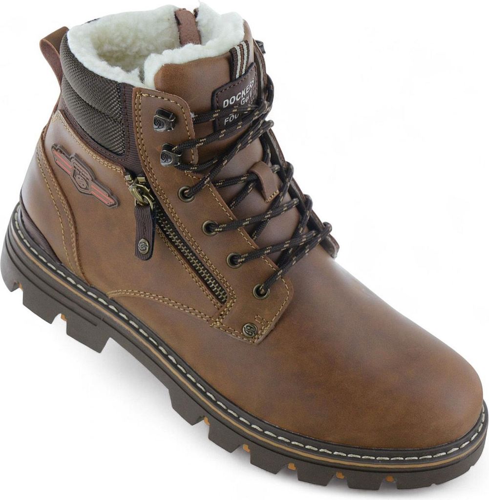 DOCKERS by Gerli Boots - Herren Winter Schuhe Stiefel Gefüttert Braun 53HX103-650470 , EU 43 UK 9