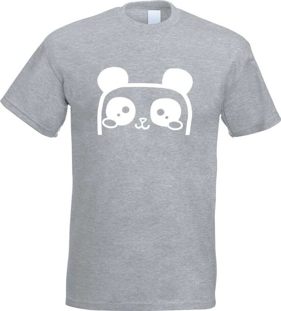 Kiwistar - T-Shirt - Graumeliert - halber Panda Herren Funshirt Bedruckt Design Sprüche Spruch Motive - mit Motiv Bedruckt - Funshirt Design - Spo...