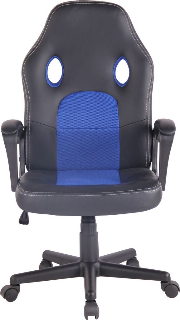 In And OutdoorMatch Bürostuhl Gertie – Blau und Schwarz – Kunstleder – Hochwertige Polsterung – Bequem gepolstert – Optik
