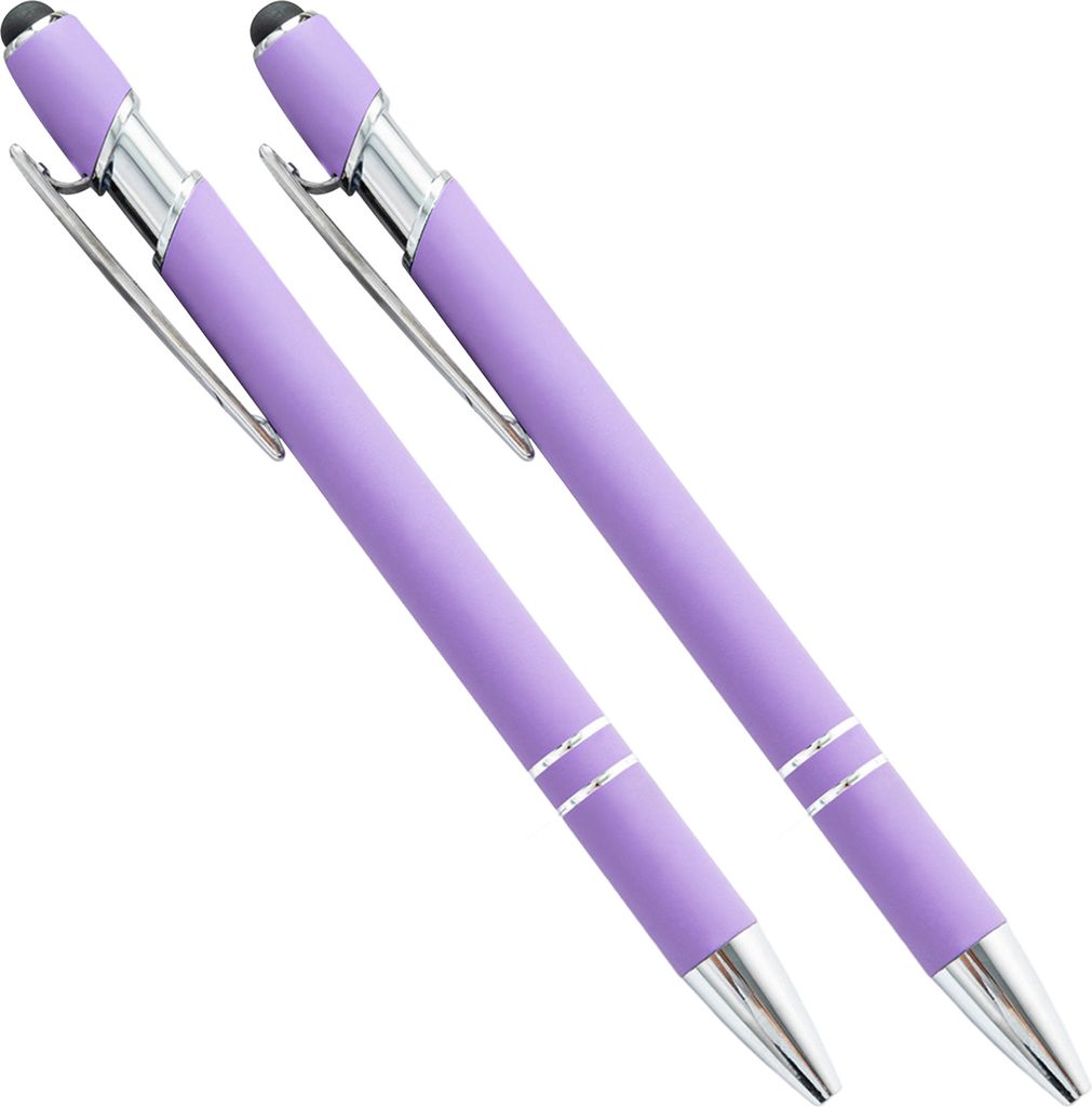 2 Stück 1,0-Feder-Mine, austauschbarer Kugelschreiber mit Clip, bequemer Griff, Metall-Aluminium-Stab, schwarze Tinte, Schreibstift, Bürobedarf