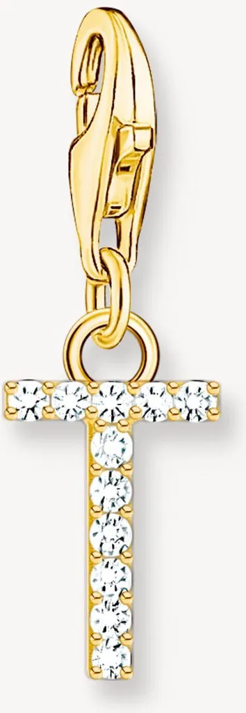 Thomas Sabo Lettera T Oro 1983-414-14: Charm Personalizzato con Zirconi