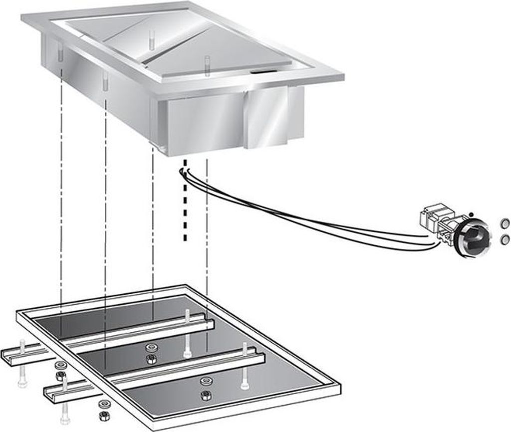 Mareno drop-in Grillplatte mit Backfläche aus Edelstahl, 40cm