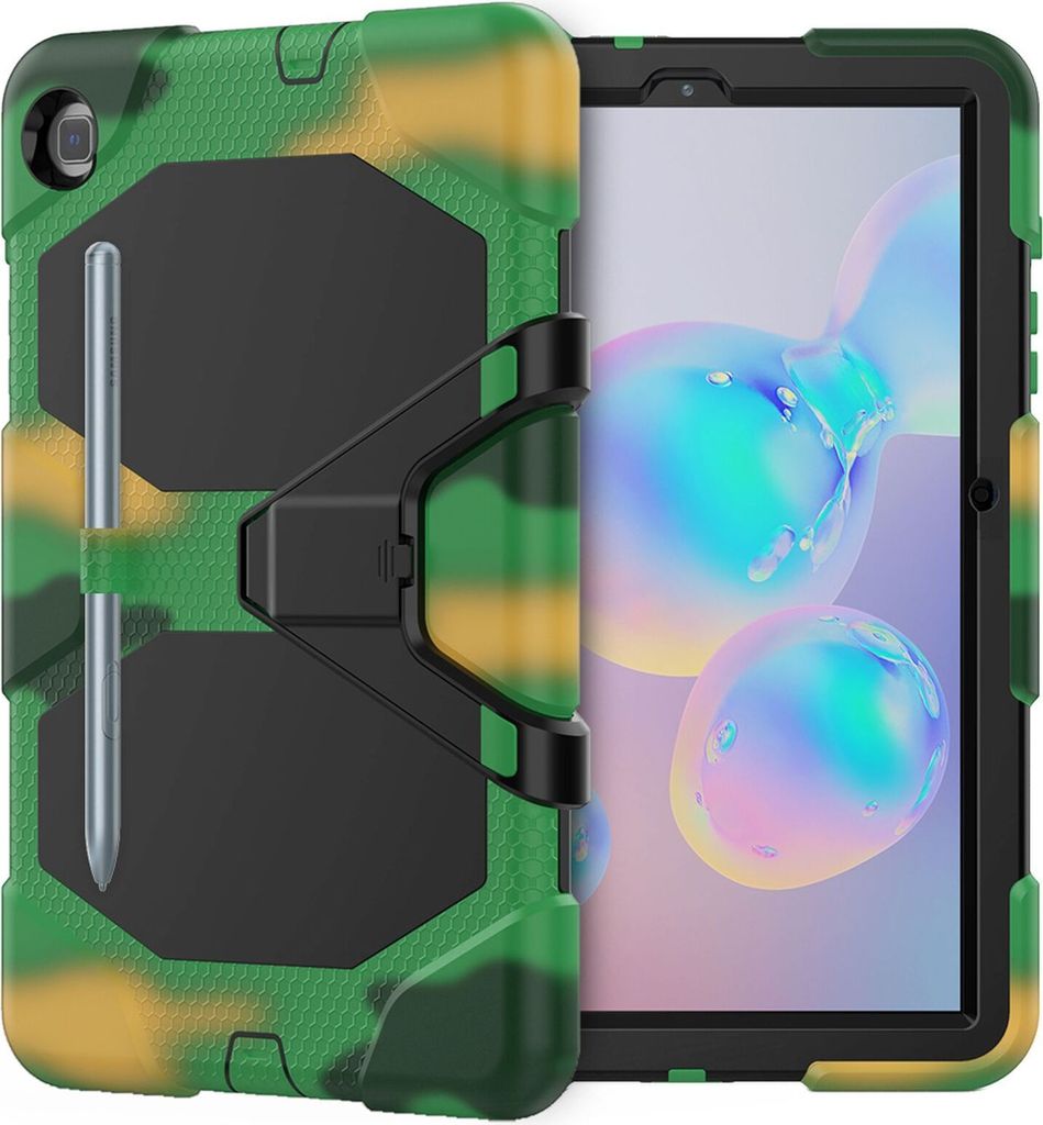 3in1 Cover für Samsung Galaxy Tab S6 Lite SM-P610 SM-P615 10.4 Extrem Schutz + Stativ Camouflage