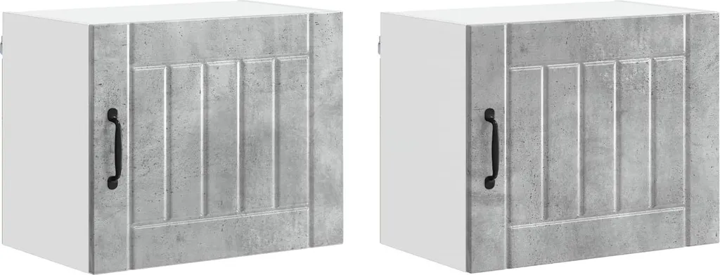 Pensili Cucina vidaXL 2 pz Grigio Cemento 50x31x40 cm - Prezzo Top