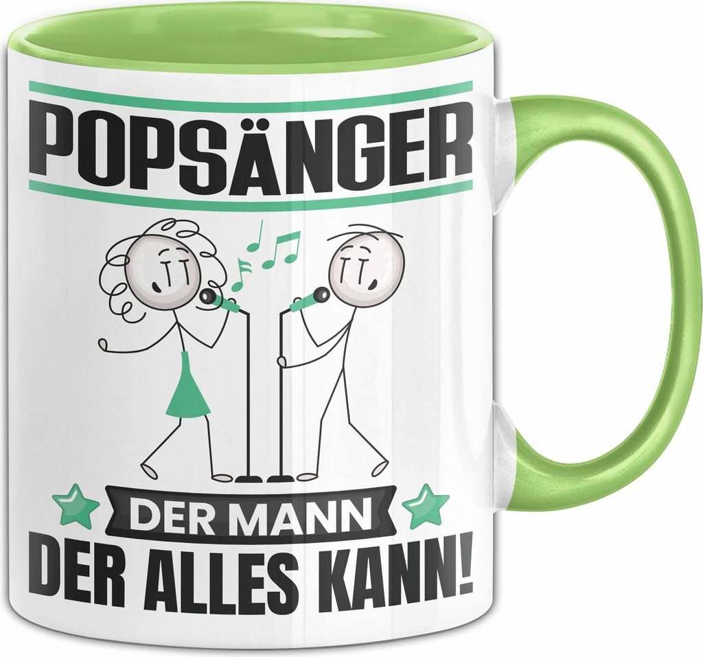 Popsänger Tasse Geschenk für Popsänger Der Mann Der Alles Kann Geschenkidee zum Geburtstag (Grün)