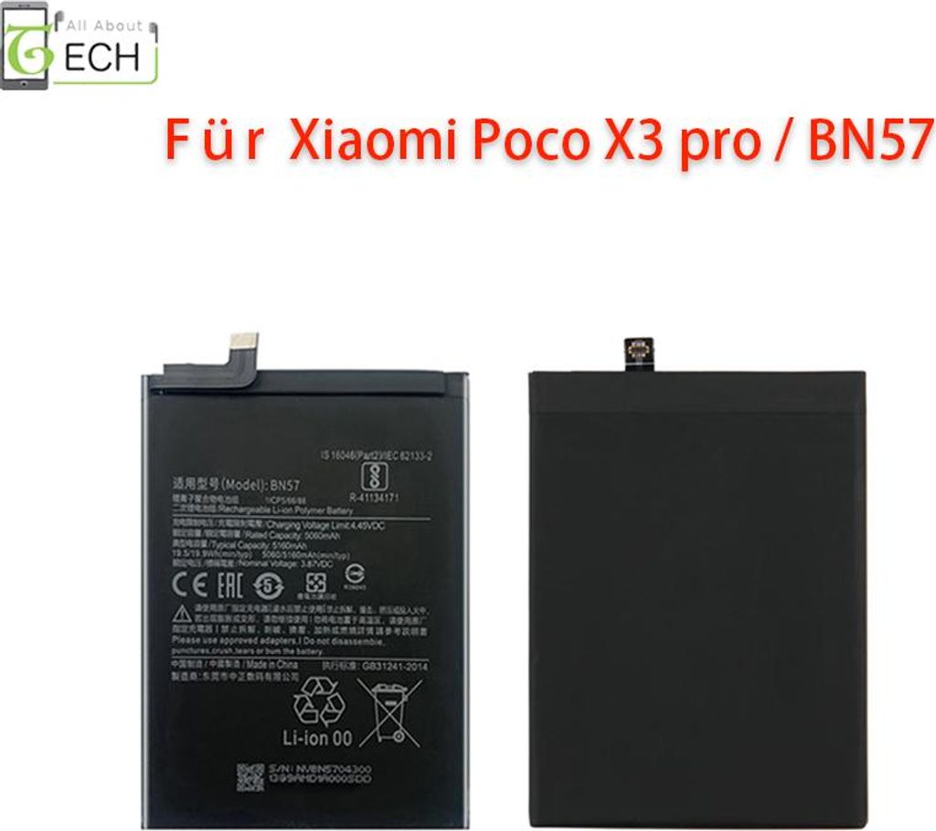 Für Xiaomi Poco X3 Pro BN57 Akku Accu Batterie 5160mAh NEU Produktbild 