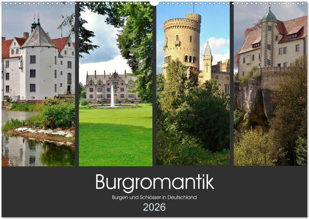 Burgromantik Burgen und Schlösser in Deutschland (Wandkalender 2026 DIN A2 quer), CALVENDO Monatskalender