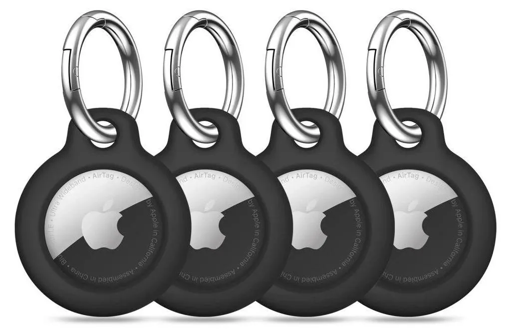 Set 4 Cover AirTag Tech-Protect Nero - Proteggi Zaino e Bambini