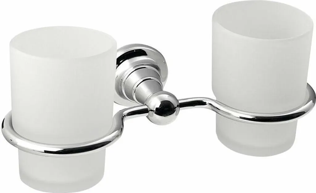 Sapho Diamond 1317-05: Supporto Parete 2 Bicchieri Vetro Latte