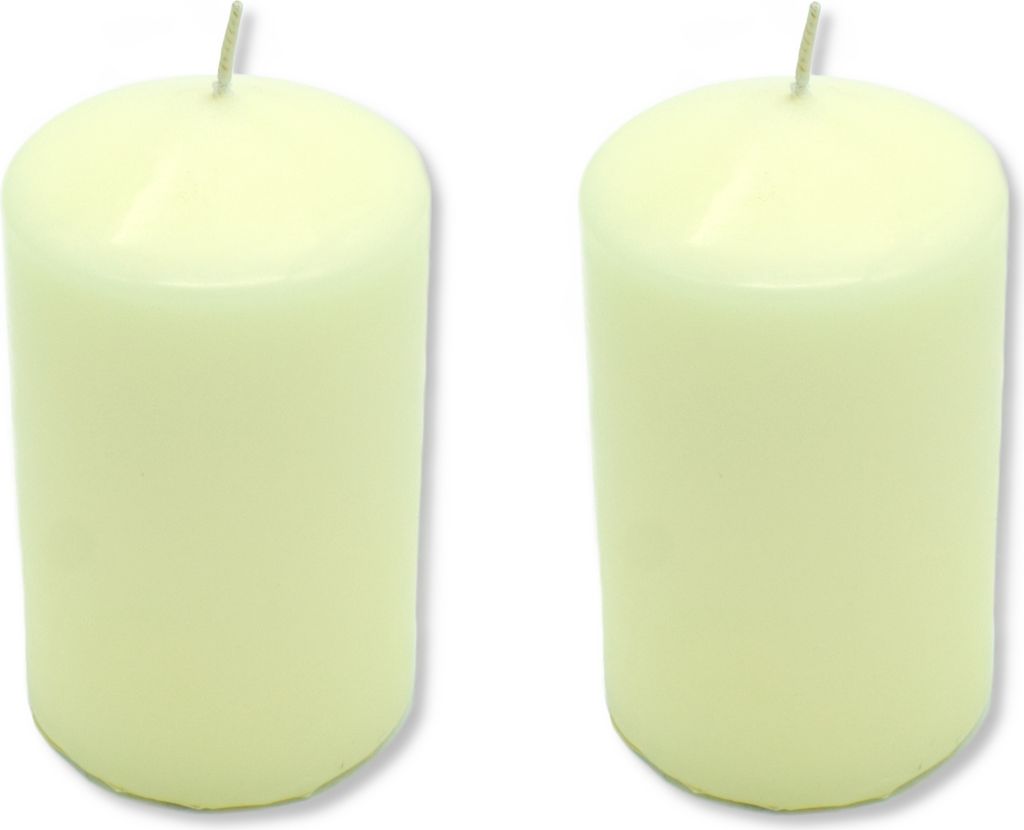 Stumpenkerze Säulenkerze creme Ø 7 x 15cm - 2 Stück