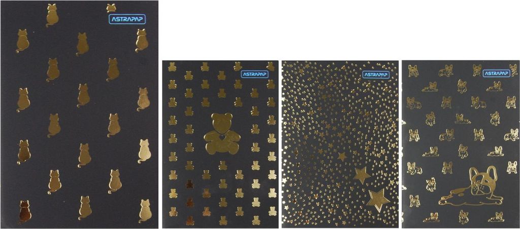 Notizbuch A5 60k kariert schwarz mit gold Astra