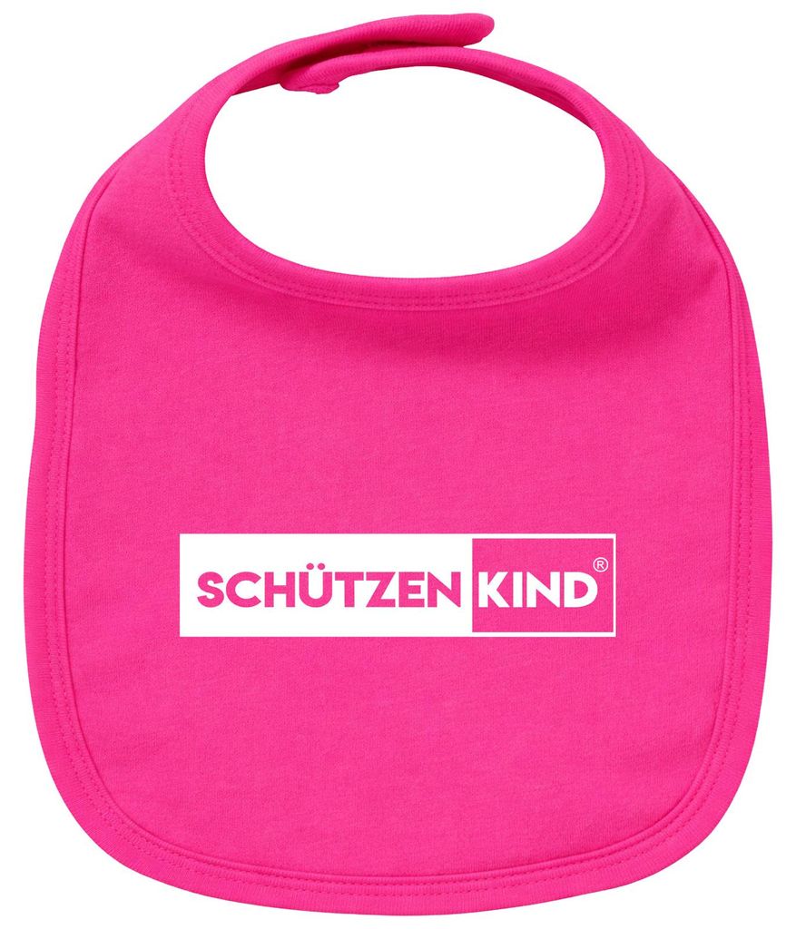 Huuraa Baby Lätzchen Schützenkind Modern Cherry Pink Klettverschluss Baumwolle Latz Geschenkidee