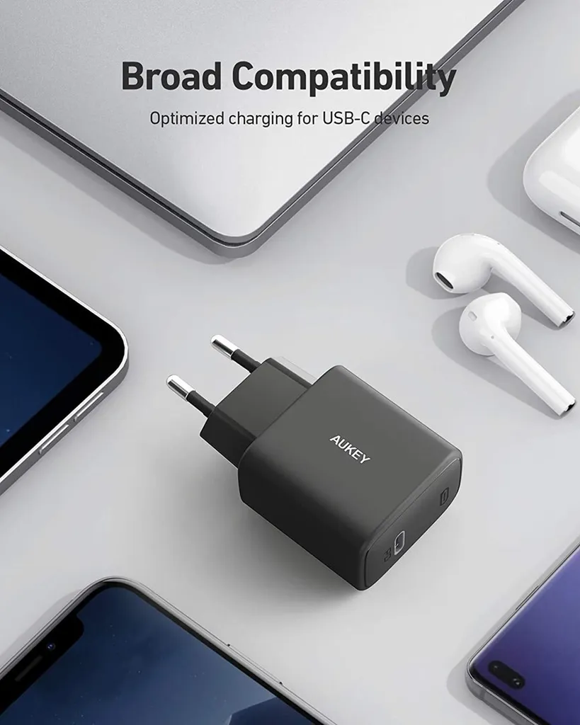 Chargeur USB-C 20W Rapide pour iPhone et Android AUKEY Swift Noir PD - 3