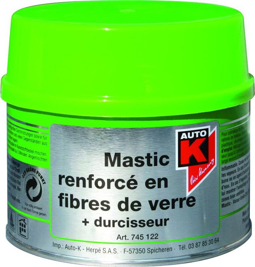 Auto-K mastic fibre de verre + durcisseur 250g Image du produit 