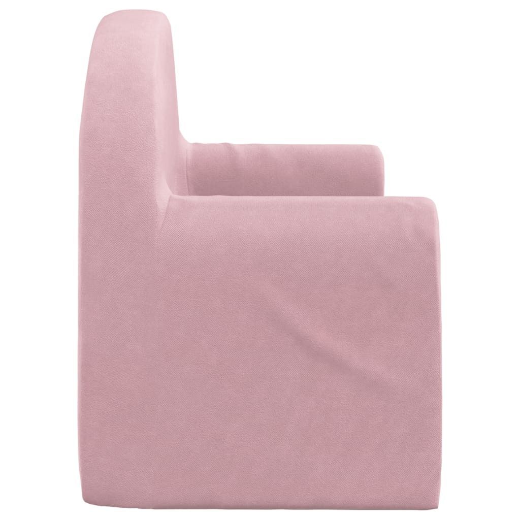 Best Möbel Kinder-Schlafsofa 2-Sitzer Rosa Weicher Plüsch Produktbild 6