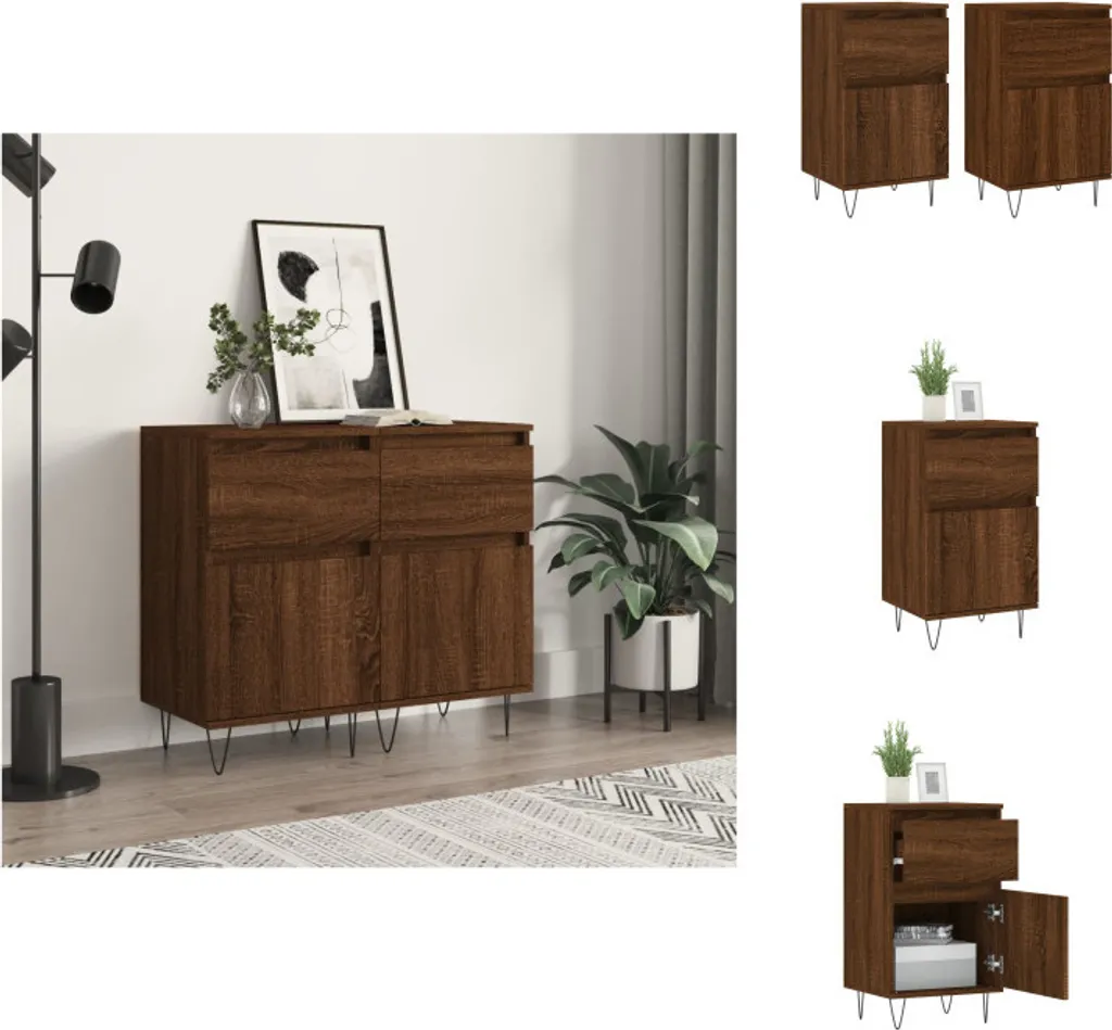 Mobili Multifunzione vidaXL Rovere 40x35x70 cm | Set 2 Credenze