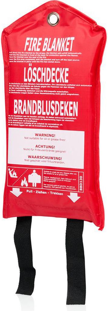 Feuerlöschdecke 100 x 100cm Brandschutzdecke Fettbrandlöscher Glasfaser