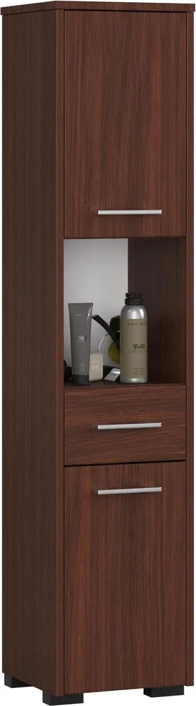 Armadietto Alto Bagno FIN 2D Wenge: 2 Ante e 1 Cassetto 30cm