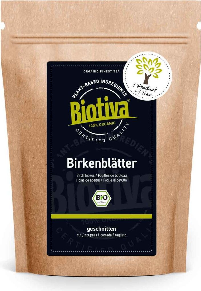 Biotiva Birkenblätter geschnitten 100g aus biologischem Anbau