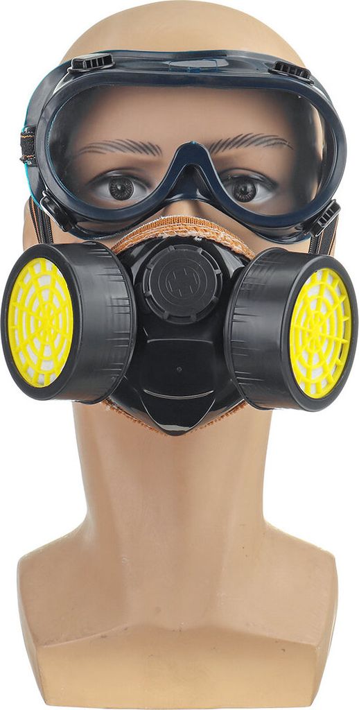 Survival Gas Maske Sicherheits-Respirator Spray mit Dual Protection Filter und Goggle