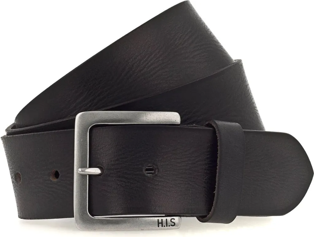 H.I.S Pelle cintura 45mm Leather Belt W80 Black nero