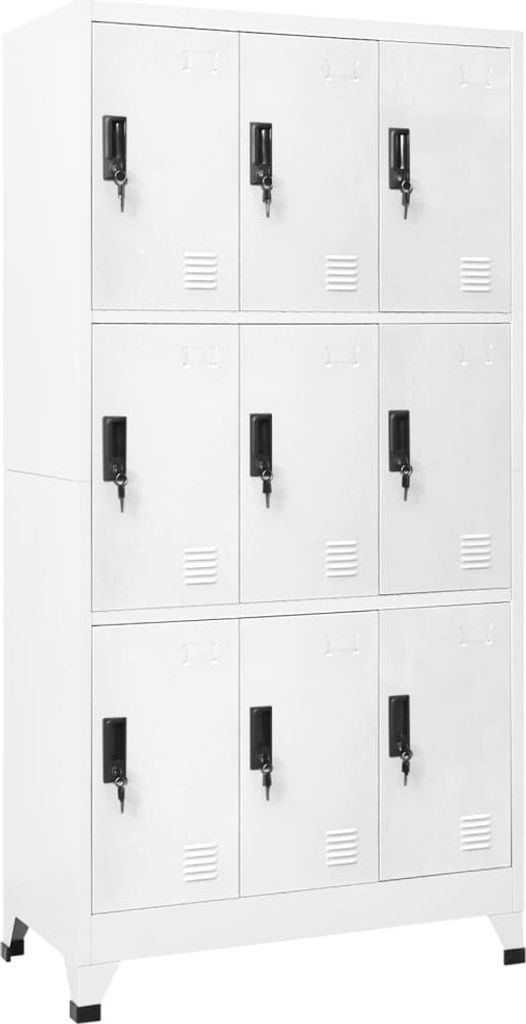 Schließfachschrank Weiß 90x45x180 cm Stahl