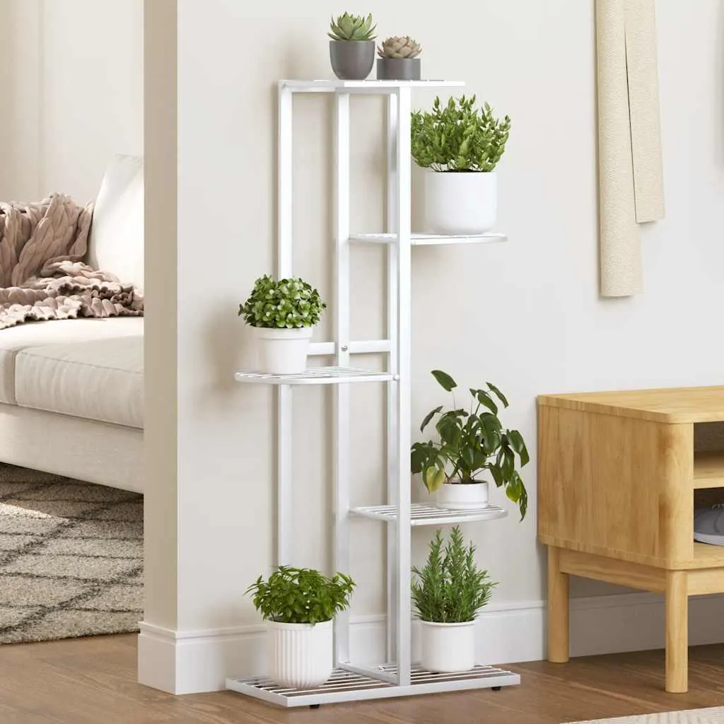 Support fleurs vertical 5 niveaux blanc pour optimiser vos petits espaces - 9