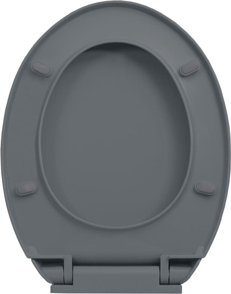 vidaXL Toilettensitz mit Absenkautomatik Grau Oval Produktbild 5