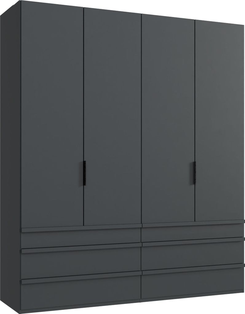 Falttürenschrank >OXFORD< in GRAPHIT - 200x236x58cm (BxHxT)