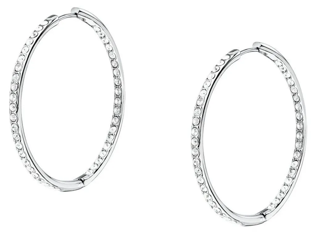 Boucles d'oreilles créoles avec cristaux 3,5 cm Creole SAUP36 chic