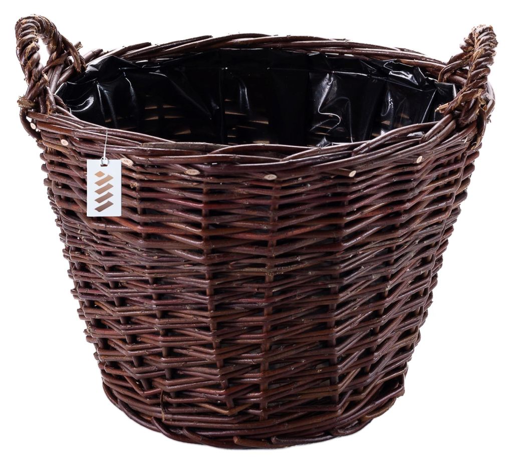 Wiklinowy Świat - Weidenkorb Ø40cm - Kaminholzkorb, Kartoffelkorb, Obstkorb, Füllkorb Kiepe Gartenkorb, Henkelkorb Weidengeflecht für Einkauf, ...