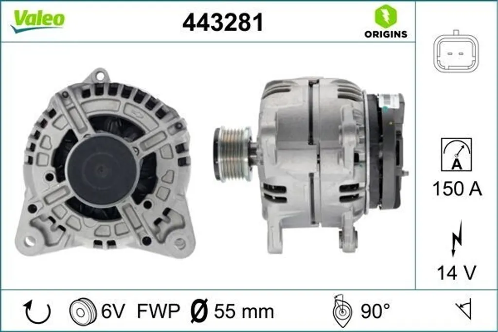 Alternateur Valeo 443281 pièce origine auto pour Sandero Duster Logan