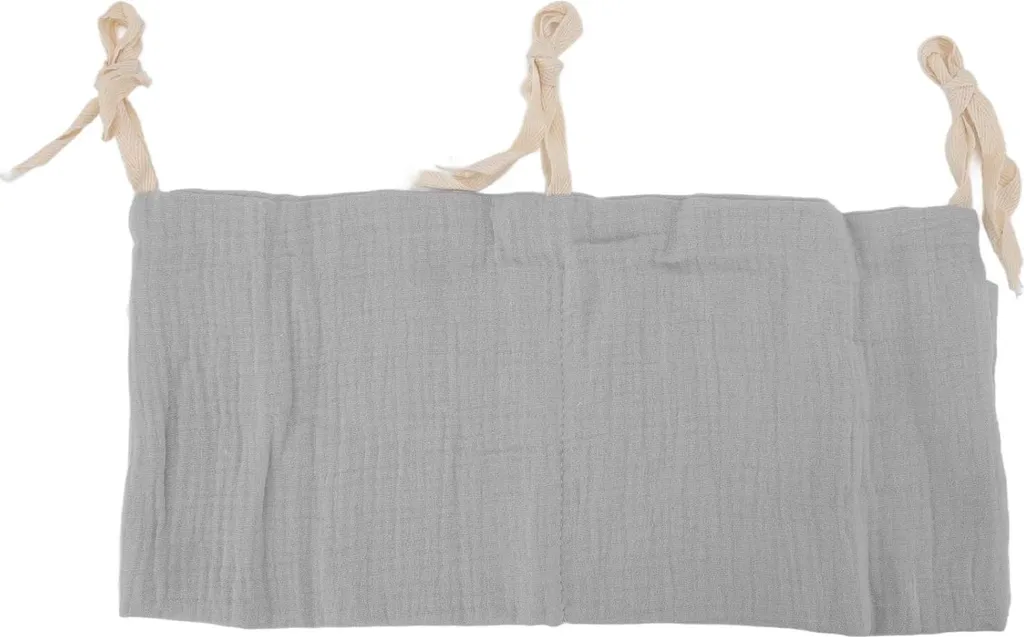 Sac de lit bébé à sangles réglables et double poche de rangement gris - 5