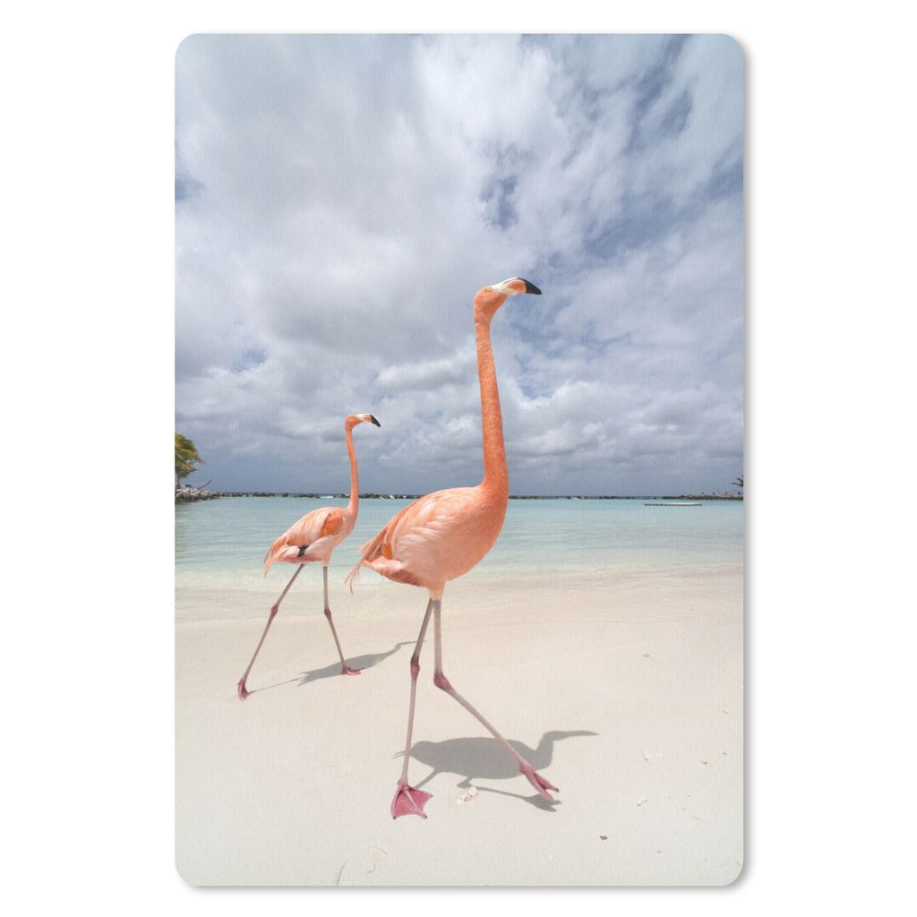 MuchoWow Mauspad Mousepad Zwei Flamingos auf einer Insel in Aruba 18x27 cm - Mousepads - Maus Mat - Pad - Mausunterlage