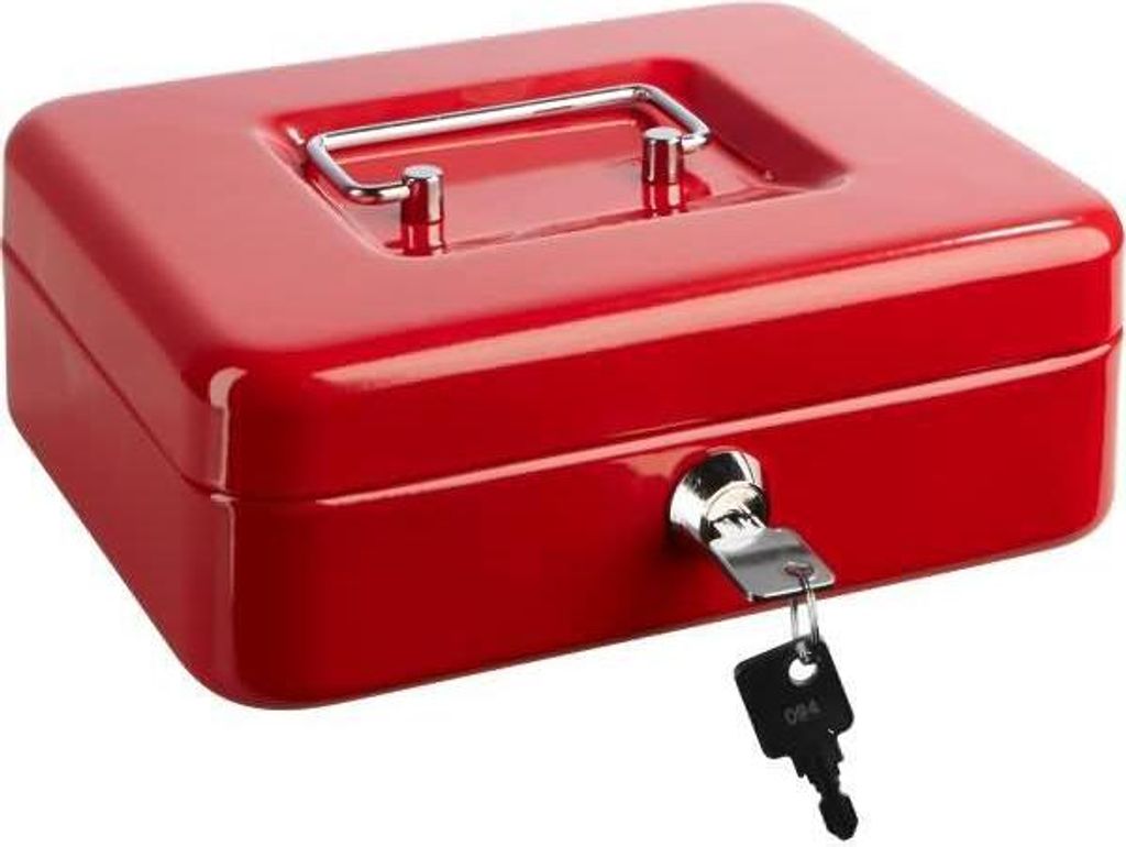 Geldkassette, Rot, (L/B/H) 200/160/70 mm