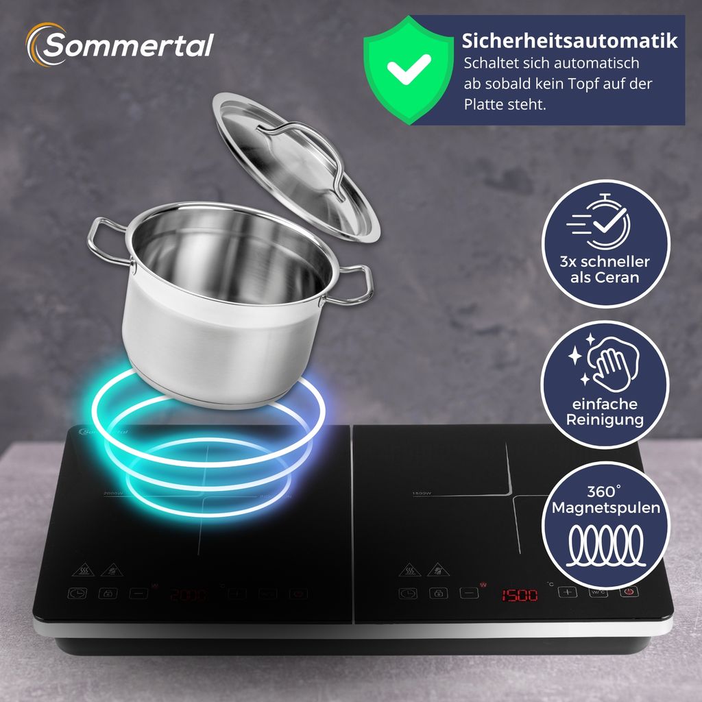 Indukčná varná doska Sommertal 2 platne 3500W Obrázok produktu 7