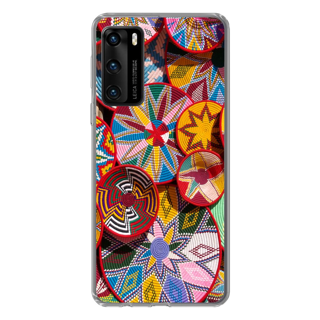 MuchoWow Handyhülle Schutzhülle Hülle für Huawei P40 Kreis - Muster - Farben Silikon Softcase Handy Hülle - Handytasche