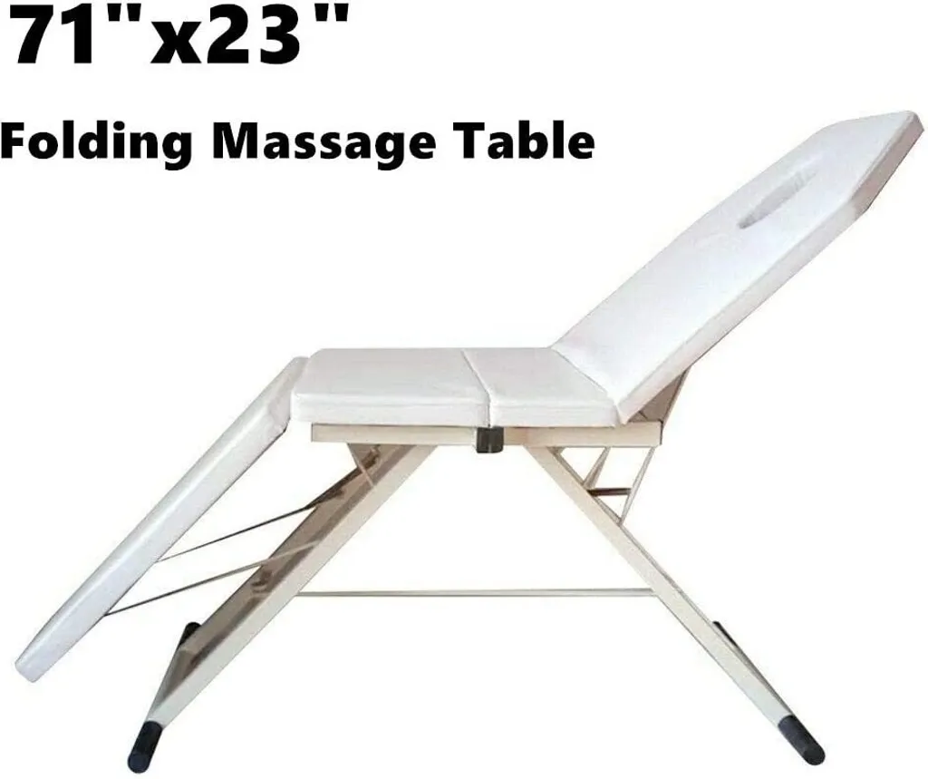 Table de massage transportable blanche pour massage à domicile 182cm - 5