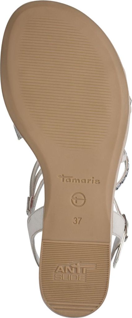 Tamaris Damen Sandale Riemchen Sandalette 1-28103-42, Größe:40 EU, Farbe:Silber