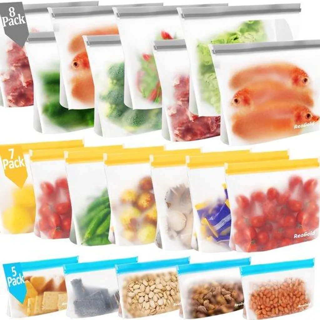 Sachet de conservation sans fuite en silicone avec fond pour aliments