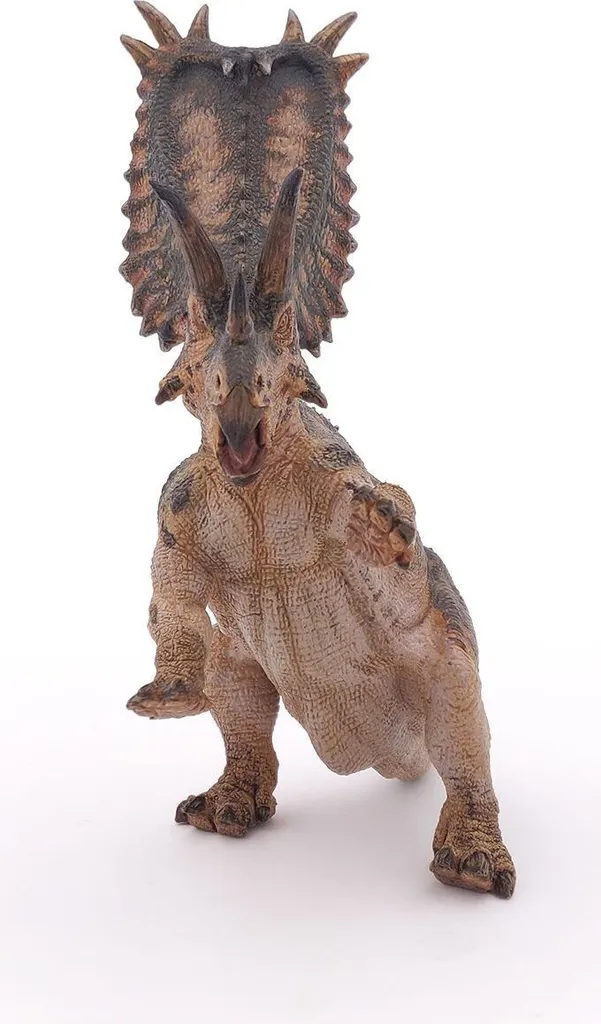 Pentaceratops détaillé avec collerette ornée pour décor de vitrine