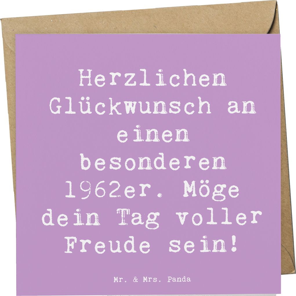 Mr. & Mrs. Panda Glückwunschkarte Spruch 1962 Geburtstag - Produktbild 