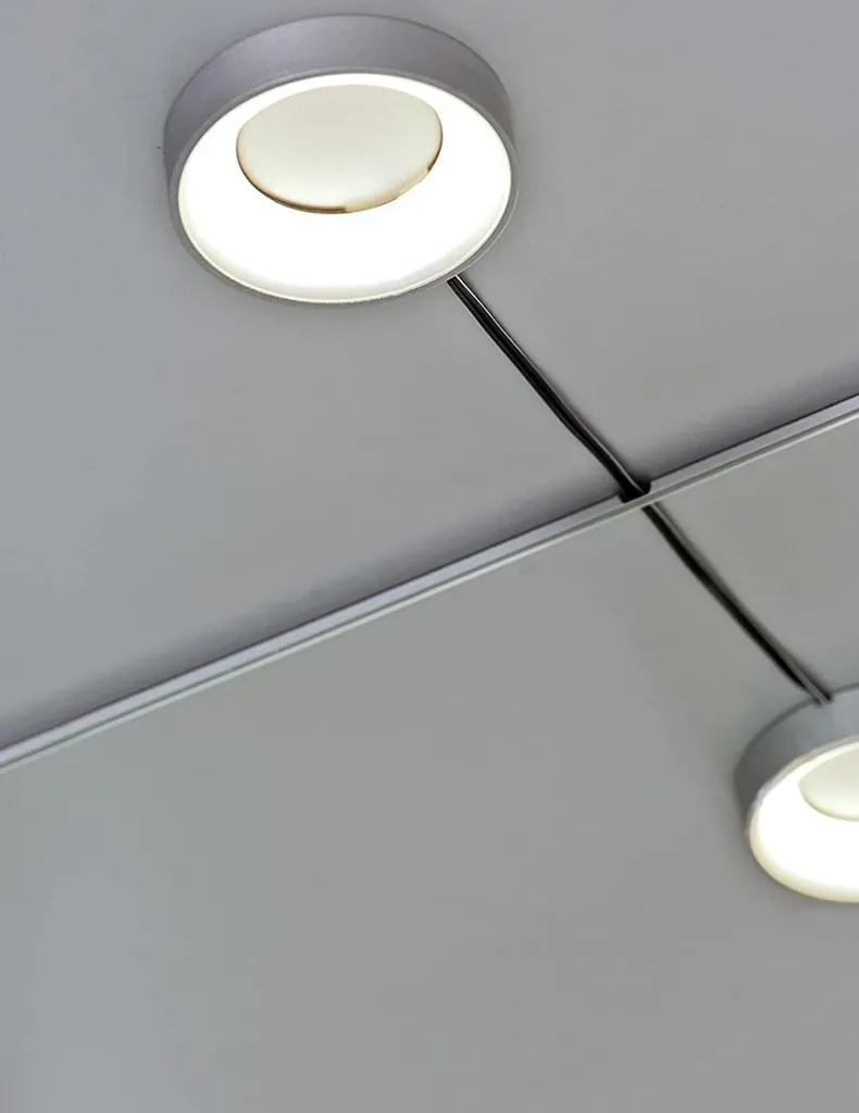K-Möbel Vitrine Suspendue Noire 80x60cm avec Miroir et Éclairage LED - 11