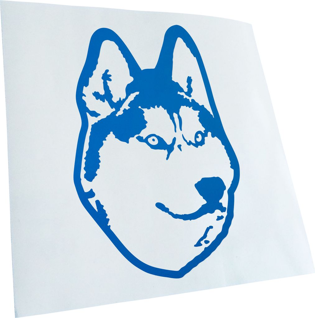 Kiwistar - Autoaufkleber - Siberian husky Hund - Blau - 30x20cm - Aufkleber für Auto, Laptop, Fahrrad, LKW, Motorrad mehrfarbig JDM Decal Racing