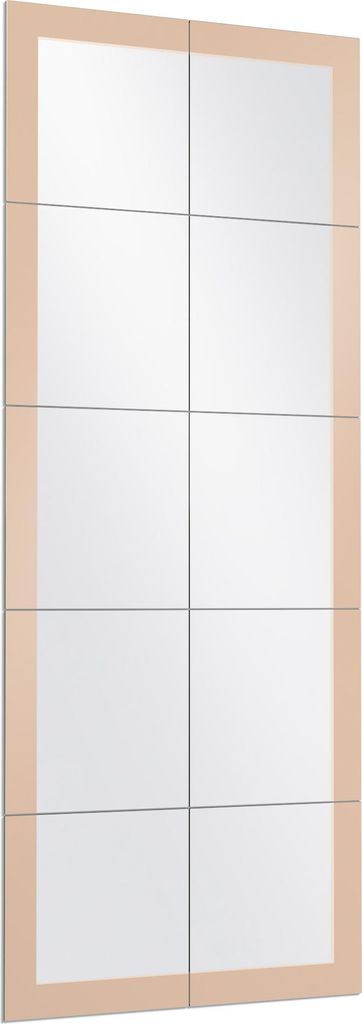 DEQORI Wandspiegel Puzzle 60x150 cm 'Pastellfarben - Pfirsich' Spiegel Ganzkörperspiegel