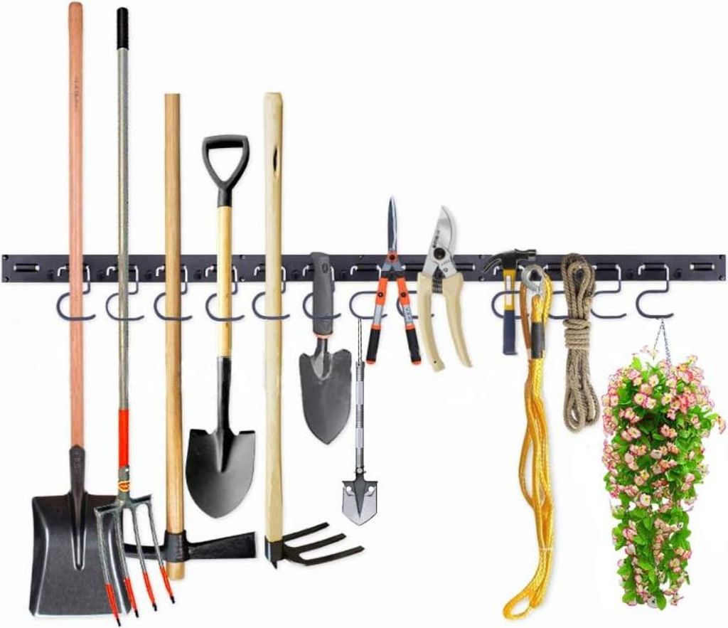 Schwer verstellbares Aufbewahrungssystem - 122 cm - Garagenlagerung für Gartengerätehalter